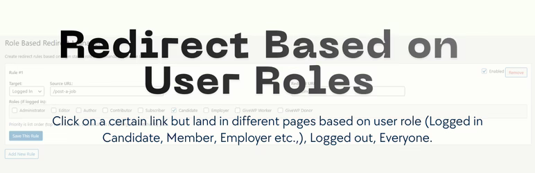 Conditional Role Based Redirect Manager